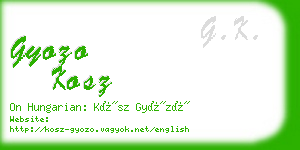 gyozo kosz business card